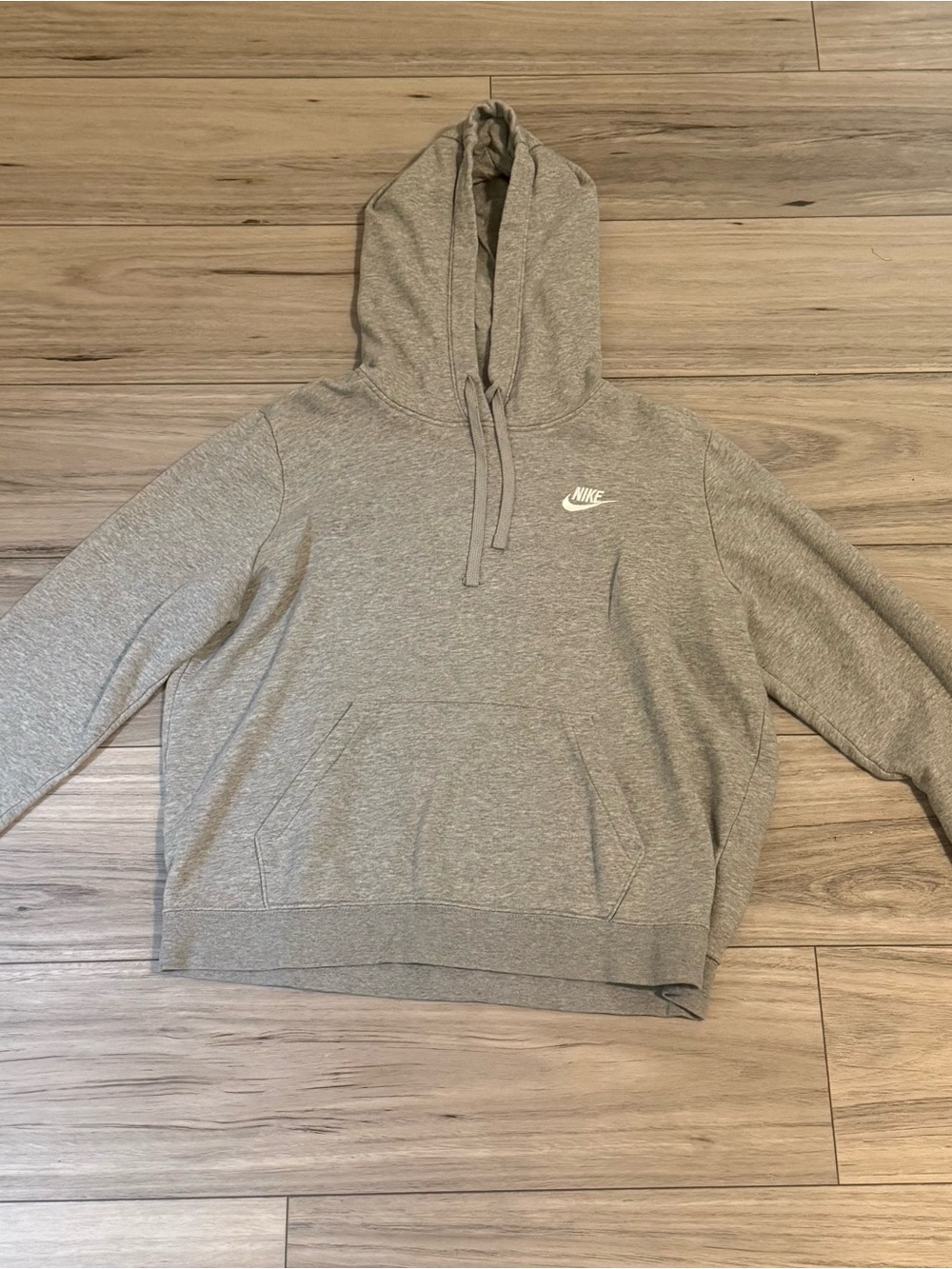 Nike Gray Pullover Hoodie with White Logo